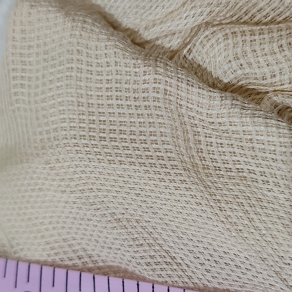 Fendi Cream waffle knit silk top with side ruffle 40 brand runs small - Picture 16 of 16